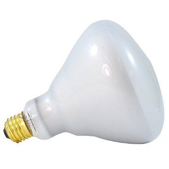 A white LED bulb with a golden base, shaped like a cone.