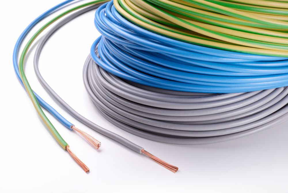 Colorful LED wiring coils of various gauges including copper ends.