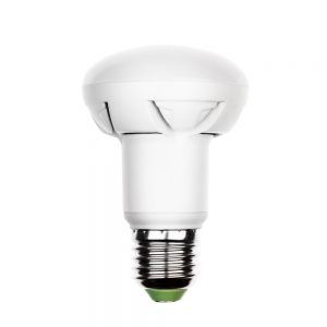 A white LED light bulb with a standard base and rounded top.