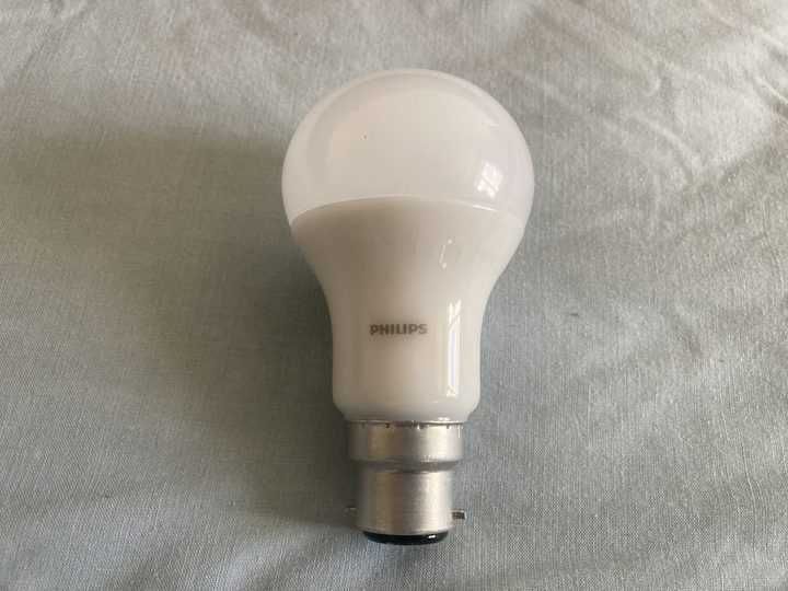 A white LED bulb with a smooth rounded top and a metallic base.