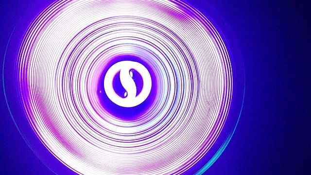 Circular patterns of colorful LED lights creating a vibrant glow.