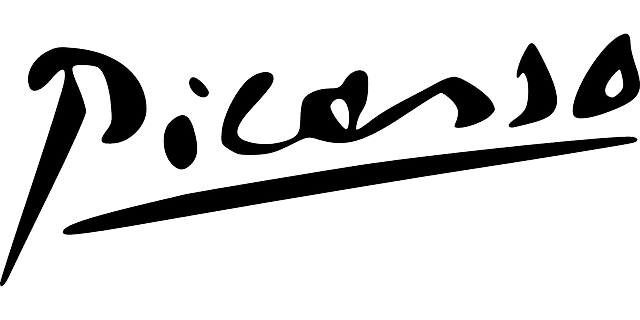 Stylized signature with the name Picasso in bold, flowing script.