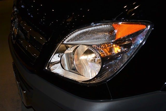 Close-up of a car's LED headlight showcasing a sleek design.