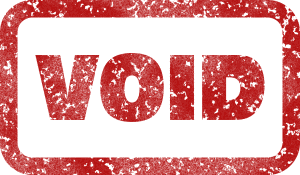 A red rectangular stamp with the word 'VOID' prominently displayed.