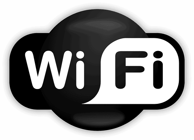 Stylized white WiFi symbol on a dark background for technology blog.